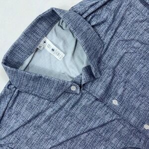 State and Liberty Mens Short Sleeve Athletic Fit Shirt 2XL Blue 4-Way Stretch